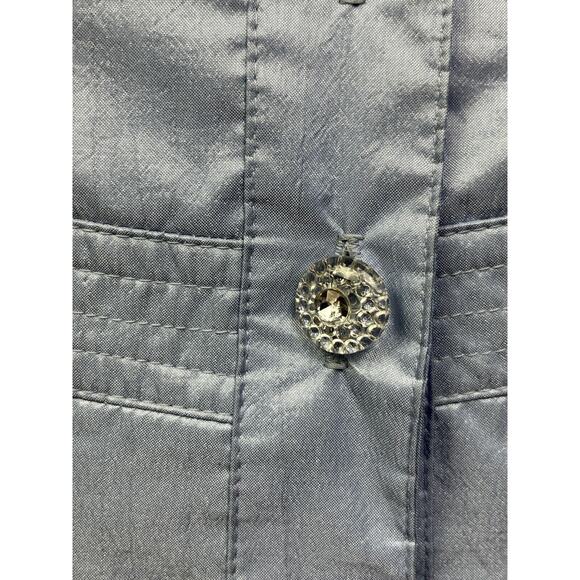 Vintage Rothschild Blue Trench Coat Polyester Girls 12 Month Pleated - Picture 5 of 6